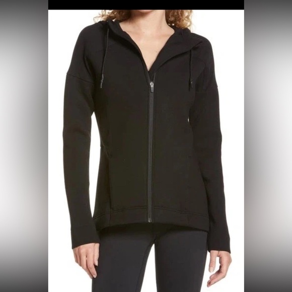 Sweaty Betty Jackets & Blazers - Sweaty Betty Scuba Cross Train Full Zip Hooded Jacket Black Medium